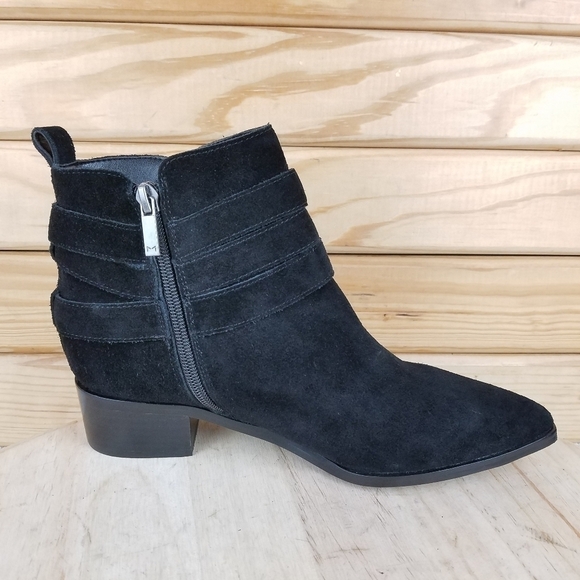 Marc Fisher 6.5 US Yandi Black Suede/Leather Ankle Boots Western Booties NEW - Picture 5 of 10